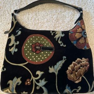 Longchamp Floral Black and Multicolor Women's Bag.